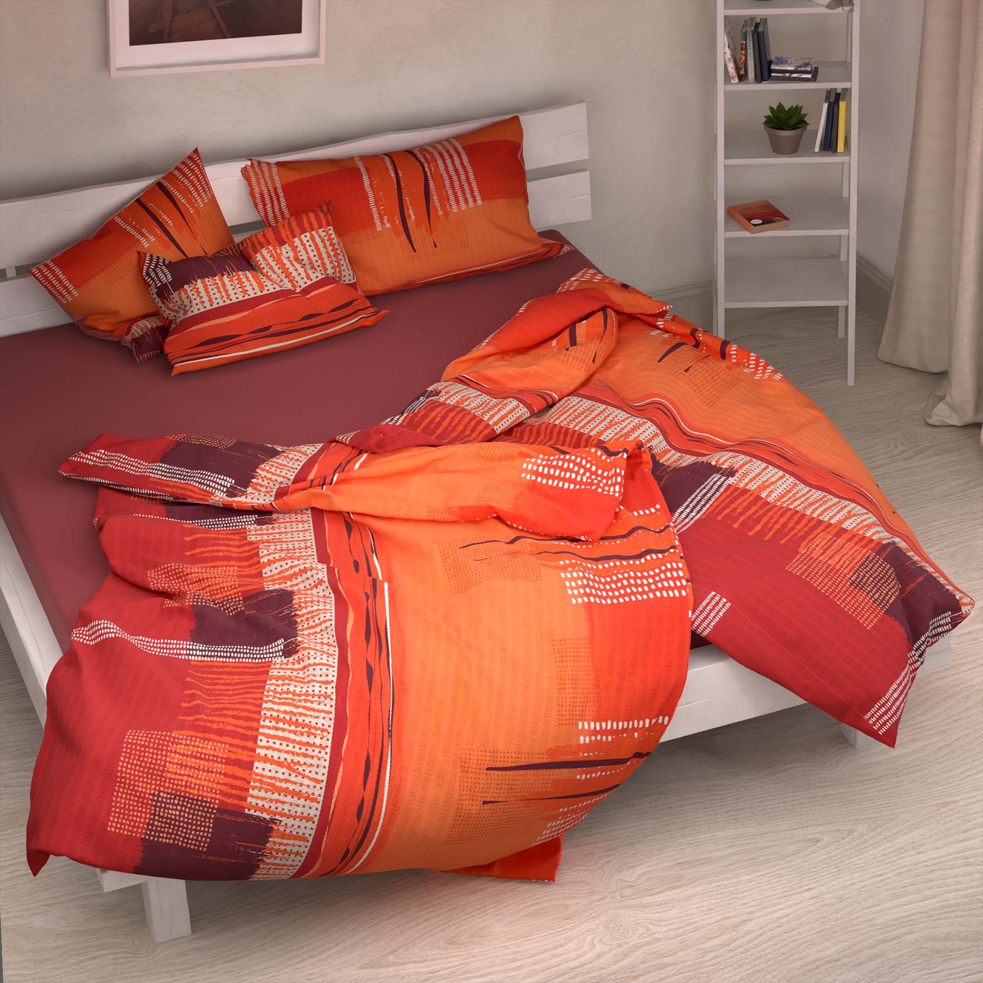 Lotus Bettwäsche Seersucker Fionen orange
